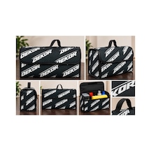 Dekor Desenli Araba Bagaj Çantası Oto Bagaj Organizer Kapaklı Cırtlı Düzenleyici 45x25x15 Cm - 938777378