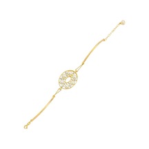 6,5 Mm Doğal İnci Bileklik Gold Sarı Altın