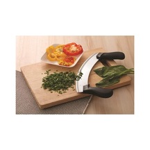 Ers Satır Kıyma Bıçağı - Yarım Ay Modeli - Sebze Doğrama Satırı - Pizza Dilimleme Bıçağı - Paslanmaz Çelik Çok Renkli