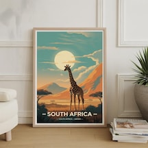 Güney Afrika Safari Seyahat Posteri Suluboya Manzara Sanat Baskısı