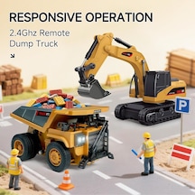 1/64 Kumandalı Mini Kamyon 8 Kanal Şarjlı Işıklı Metal 2.4 Ghz Sarı