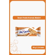 İkram Fındık Kremalı Bisküvi - Daha Bol Fındık Krema - 99 Gram - 24 Adet