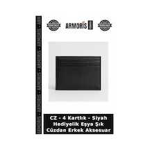 Armoris Cz - 4 Kartlık - Siyah Hediyelik Eşya Şık Cüzdan Erkek Aksesuar Çok Renkli