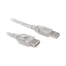 Powermaster 3 Metre Şeffaf Usb Uzatma Kablosu-623