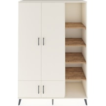 Hyperion Dolap 6 Raflı 4 Kapaklı Tek Askılı 132x44x195 Aytaşı-aytaşı/çam Aytası/atlas Çam