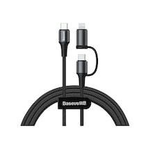 Baseus Twins 2in1 60W Type-C to Type-C + Lightning Kablo Siyah CATLYW-01