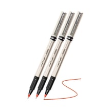 Kırmızı Pilot Kalem Ub-177 Fine Deluxe 3 Adet Uniball Pilot Kalem 0.5 Mm Roller Uçlu Pilot Kalem İnce Uçlu Likit Mürek Kırmızı