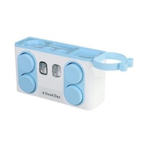 Willowhaven Otomatik Diş Macunu Dağıtıcı Duvara Montaj Diş Fırçası Tutucu Duvar Montaj Depolama Raf Banyo 2 Adet Beyaz Gri