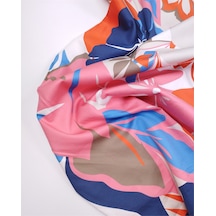 Pembe Nar Çiçeği Lacivert Mavi Renklerde Telaı Pamuk Saten Kumaş Elbiselik & Eteklik 140x370cm-12540 Pembe,nar Çiçeği,lacivert,mavi