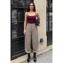Madmext Vizon Pileli Cepli Balon Kadın Pantolon Mg2692