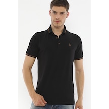 T8586 Dewberry Erkek Polo Yaka T-shırt-siyah Siyah
