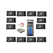 14 Daire Nts 2001-b 4,3'' Görüntülü Diafon Beyaz-8003 Tuş Takımlı Şifreli Zil Panelli Set