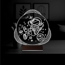 Luvivia Astronot Uzay 3d Lamba - Masa Gece Lambası V2 Şeffaf
