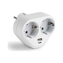 Famatel Usb Ve Type C Girişli 2'li Yonca Priz 1