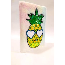 Yaz Aşkı Ananas Tasarım Papirüs Yapraklı Pelüş Defter