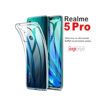 Realme 5 Pro Ince Esnek Seffaf Sararmaz Süper Silikon Kilif 418698292