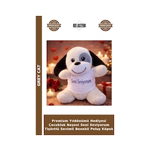 Premium Yıldönümü Hediyesi Çocukluk Neşesi Seni Seviyorum Tişörtlü Sevimli Benekli Peluş Köpek Çok Renkli