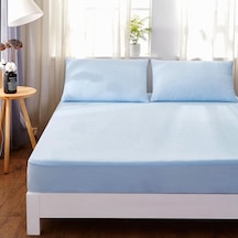 Novahub Mavi Rahat Yatak Havlu Kumaş Çarşaf Tpu Su Geçirmez Anti-mite Çarşaf Simmons Yatak Koruyucu Otel Çarşaf - 90 X 200 Mavi
