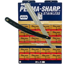 Permasharp Yaprak Jilet 100'lü Paket Ali Bıyıklı Ustura Siyah Tıraş Seti