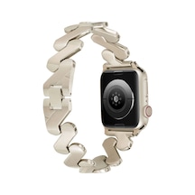 Apple Uyumlu  Watch 10 Serisi 42mm Kordon Krd-80 Metal Bilezik Strap Kayış