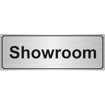 Showroom Yönlendirme Levhası 7Cmx20Cm Gümüş Renk Metal