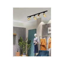 4 Lü Gu10 Ray Spot Tavan Avize Os Ram Led Ampül Yön Verilebilir Alimünyum Mat Gold Eskitme Kaplama Siyah