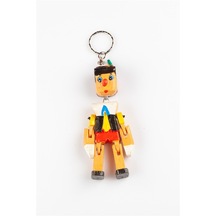 Ahşap Pinokyo Kukla Anahtarlık 13cm