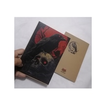 Owl Bag Özel Tasarım Vıntage Görünümlü Gotil Kurukafa Ve Karga Desenli Defter Çok Renklı