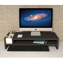 Emkawood Sally Siyah Monitör Yükseltici Laptop Standı