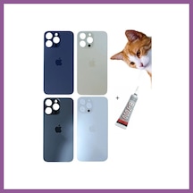 Bezos İphone 14 Pro Uyumlu Arka Batarya Pil Kapağı Derin Mor Rengaren
