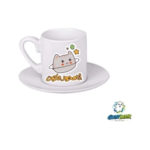 Pusheen Türk Kahvesi Fincanı 0164 Beyaz