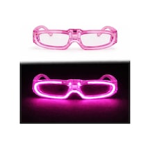 Pembe Led Işıklı Parti Gözlüğü 3 Modlu Glow Gece Eğlence Gözlüğü Diğer