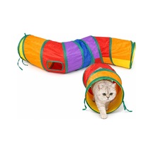 Kedi Oyun Tüneli Katlanabilir Kıvrımlı Model, Kedi Oyuncağı Tünel Ev, Renkli Kedi Köpek Oyun Alanı, Geniş Giri