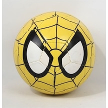 Spiderman - Sarı - Dikişli Renkli Küçük Futbol Topu