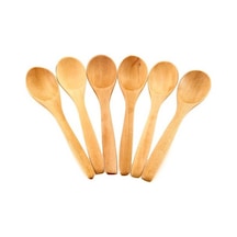6 Adet Ahşap Çay Kaşığı Mini Boy
