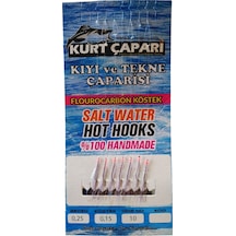 Kurt Çapari 10 Numara 7 İğneli Mor Kırçıllı 0.25 Beden 0.15 Kısa Köstek Standart
