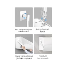 Ayarlanabilir Klima Rüzgar Yönlendirici, Delmesiz Kurulum, Uzatılabilir 53 100,5 Cm Klima Defle