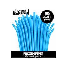 50 Adet Mavi Pipet Körüklü Bükülebilir Frozen Pipette