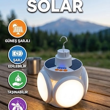 5 Kanatlı Katlanabilir Solar Lamba Su Geçirmez Taşınabilir Kamp Aydınlatma Çok Renkli