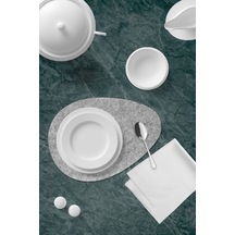 Gri Keçe Amerikan Servisi, Desen Kesim Supla 12'li Servis Takımı -0474 Gri