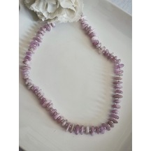 Badeaccessories Kunzit Yassı Amorf Doğaltaş Kolye Çok renkli