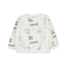 Civil Girls Best Ever Baskılı 6-9 Yaş Sweatshirt - Ekru