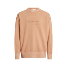 Calvin Klein Mıneral Dye Crew Nec Erkek Turuncu Sweatshirt
