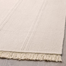 Açık Bej Renk Banyo Halısı-Paspası 55x85 Cm-Mini Halı-İnce Kilim-Pamuk Bej