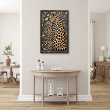 Leopar Anne Ve Yavrusu Metal Tablo 52x80 Cm Çok Renkli
