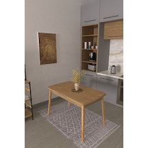 Vilinze Avanos Ahşap Açılır Kapanır Mdf Mutfak Masası - 70x120+30 Cm Naturel