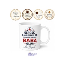 İsme Özel Süper Baba Yazılı Baskılı Kupa Bardak Babalar Günü Hediye Beyaz / Çok Renkli