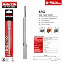 Sara S557 Sds Plus Yassı Keski 14 X 250 X 20 Mm