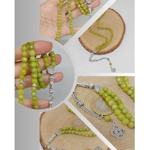 Yasamtohumu Peridot Zebercet Taşı Faset Kesim 99luk Tesbih 6mm 5650 Çok Renkli