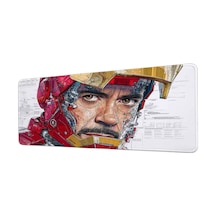Iron Man Tony Stark Teknolojik Blueprint 40x90 Cm Oyuncu Mousepad Kaymaz Taban Büyük Boy